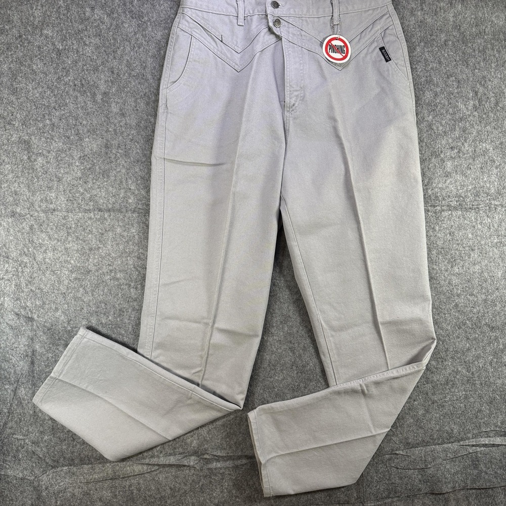 VTG Rockies Jeans Womens 19/20 x 36 Gray High Rise Western Riding USA Made NOS